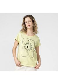 outhorn - T-shirt z nadrukiem damski. Okazja: na co dzień. Materiał: bawełna, dzianina. Wzór: nadruk. Styl: casual #7