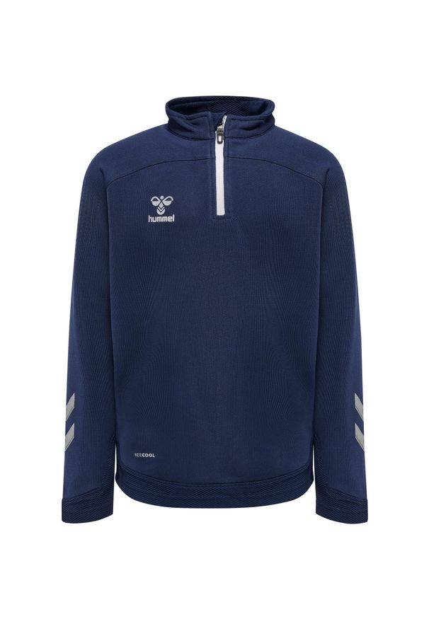 Dziecięca bluza dresowa z półzamkiem Hummel Lead. Kolor: niebieski. Materiał: dresówka. Sport: piłka nożna