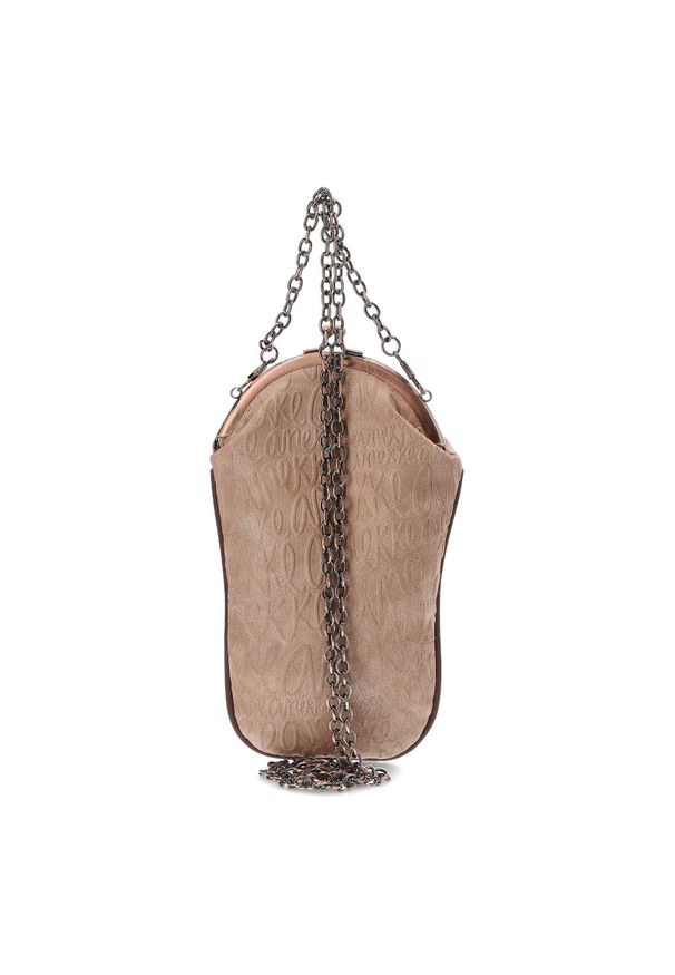 Beżowa Małe Torebka Damska Na Telefon Anekke Hollywood. Kolor: beżowy. Wzór: kwiaty. Styl: casual. Rodzaj torebki: na ramię