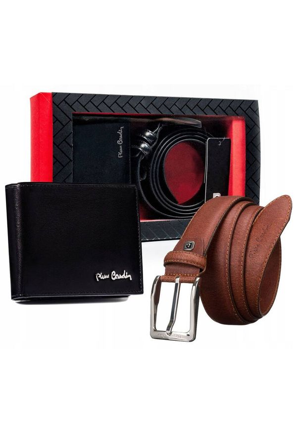 Zestaw prezentowy Pierre Cardin ZM-PC31 czarno- brązowy. Kolor: wielokolorowy, czarny, brązowy. Materiał: skóra