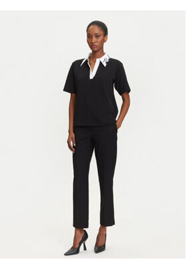 Karl Lagerfeld - KARL LAGERFELD Polo A3W17113 Czarny Regular Fit. Typ kołnierza: polo. Kolor: czarny. Materiał: bawełna