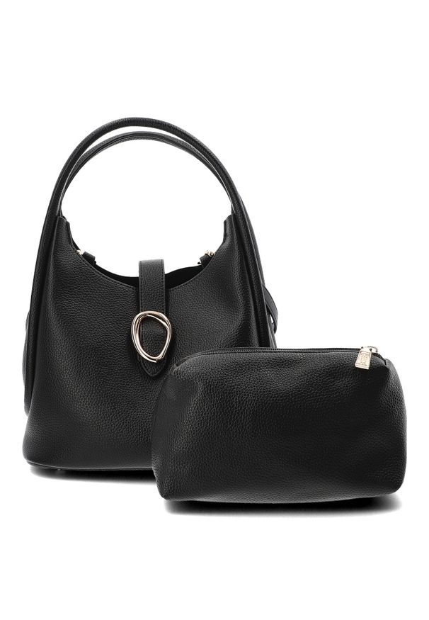 Big-Star - Czarna Torebka Big Star Elegancki Kuferek Damski. Kolor: czarny. Styl: elegancki