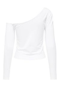 only - ONLY Bluzka Live Love 15344398 Biały Slim Fit. Kolor: biały. Materiał: bawełna