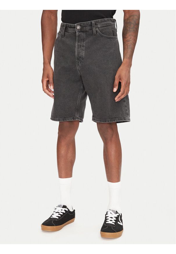 Jack & Jones - Jack&Jones Szorty jeansowe Alex 12269532 Czarny Baggy Fit. Kolor: czarny. Materiał: bawełna