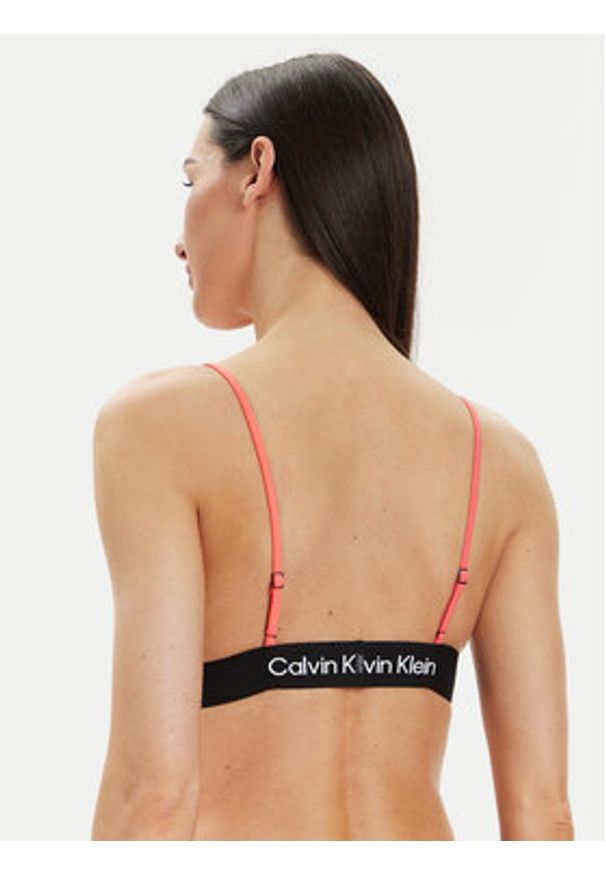 Calvin Klein Swimwear Góra od bikini KW0KW02451 Koralowy. Kolor: pomarańczowy. Materiał: syntetyk