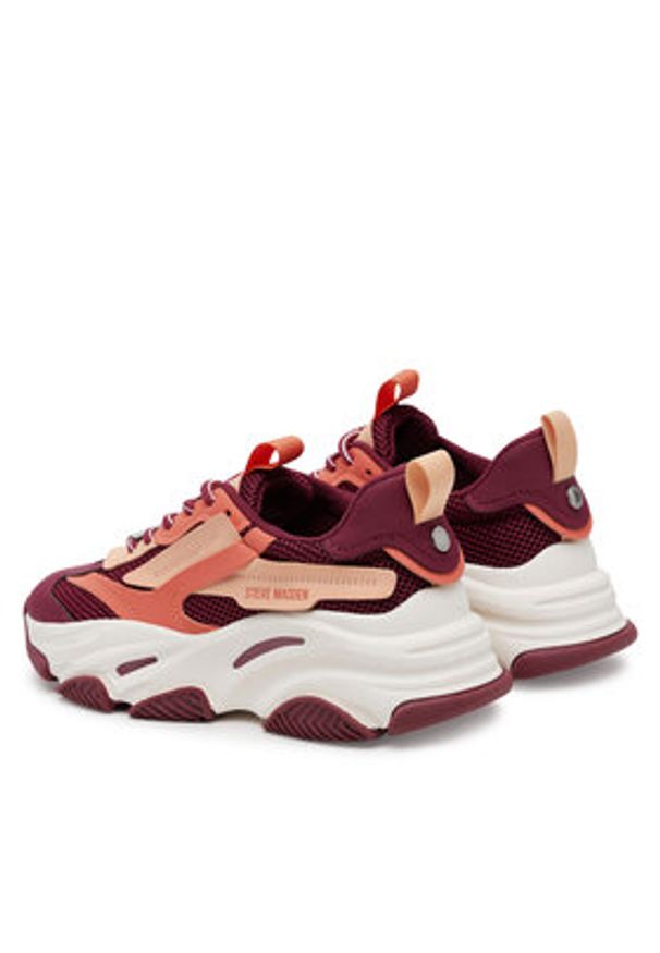 Steve Madden Sneakersy Possession-E SM19000033 Bordowy. Kolor: czerwony. Materiał: materiał