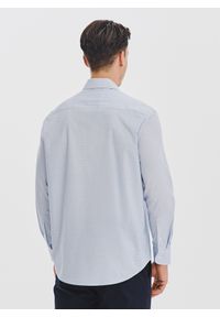 Pako Lorente - PAKO LORENTE - Koszula z niebieskim wzorem geometrycznym. Kolor: niebieski. Materiał: elastan, bawełna. Długość rękawa: długi rękaw. Długość: długie. Wzór: geometria #9