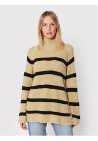 Custommade Sweter Talna Stripes 999212319 Beżowy Relaxed Fit. Kolor: beżowy. Materiał: syntetyk #1