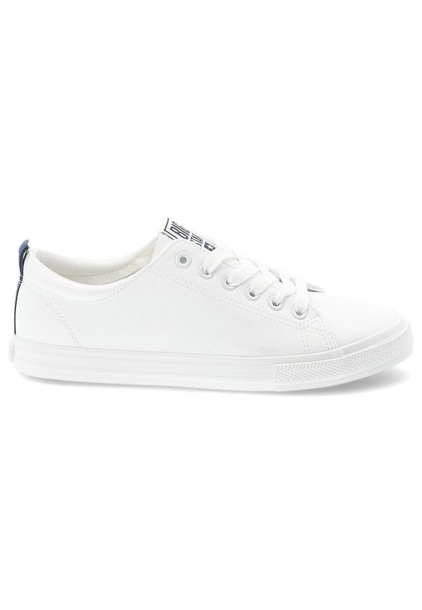 Big-Star - Białe Trampki Big Star Sportowe Obuwie Damskie. Okazja: na co dzień. Kolor: biały. Materiał: guma, syntetyk, jeans, materiał. Szerokość cholewki: normalna. Sezon: lato