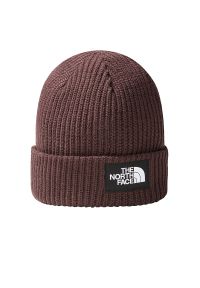 Czapka The North Face Beanie Salty Dog 0A3FJWI0I1 - brązowa. Kolor: brązowy. Materiał: akryl, materiał. Wzór: aplikacja, ze splotem. Styl: klasyczny