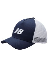 Czapka z daszkiem New Balance LAH01001NGO - granatowo-biała. Kolor: biały, wielokolorowy, niebieski. Wzór: haft. Styl: sportowy, klasyczny #1