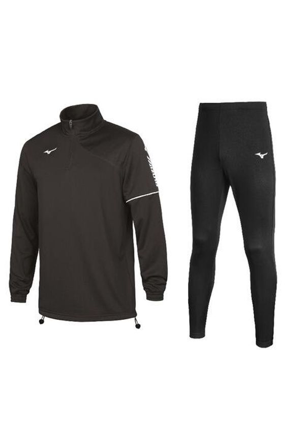 Dres do piłki nożnej dla dzieci Mizuno Team sendai Trainingsuit. Kolor: czarny. Materiał: dresówka. Styl: sportowy