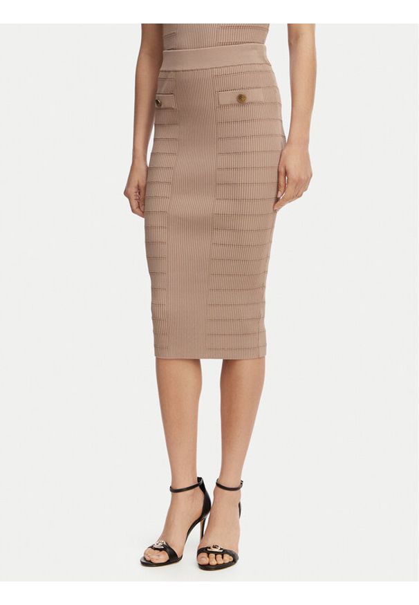 Guess Spódnica ołówkowa W5YD66 Z0130 Brązowy Slim Fit. Kolor: brązowy. Materiał: wiskoza