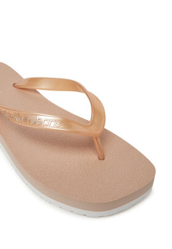 Calvin Klein Jeans Japonki Thong+ Tpu Metallic YW0YW01720 Różowy. Kolor: różowy. Materiał: syntetyk