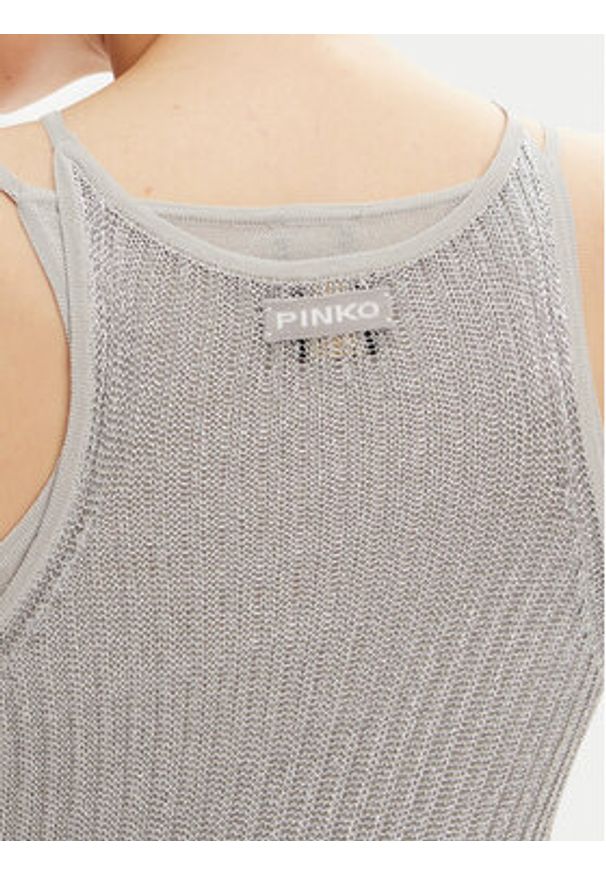 Pinko - PINKO Sukienka dzianinowa Nelson 105146 A2LO Szary Regular Fit. Kolor: szary. Materiał: wiskoza