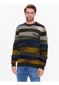 Sisley Sweter 1398T101G Kolorowy Regular Fit. Materiał: bawełna. Wzór: kolorowy #1