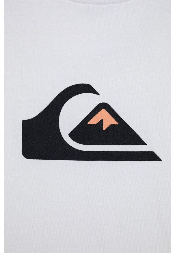 Quiksilver T-shirt bawełniany dziecięcy kolor biały z nadrukiem. Okazja: na co dzień. Kolor: biały. Materiał: bawełna. Wzór: nadruk. Styl: casual
