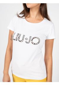 Liu Jo T-Shirt | VA3A25 J5003 | Kobieta | Biały. Okazja: na co dzień. Kolor: biały. Materiał: bawełna, elastan. Długość: długie. Wzór: nadruk. Styl: klasyczny, casual, elegancki