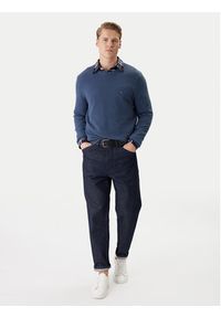 TOMMY HILFIGER - Tommy Hilfiger Sweter Essential MW0MW36347 Niebieski Regular Fit. Kolor: niebieski. Materiał: bawełna #3