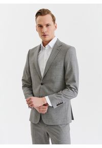 Pako Lorente - PAKO LORENTE – Męska marynarka garniturowa w kratę w brązowych tonach. Kolor: brązowy. Materiał: wiskoza, poliester, elastan. Styl: boho