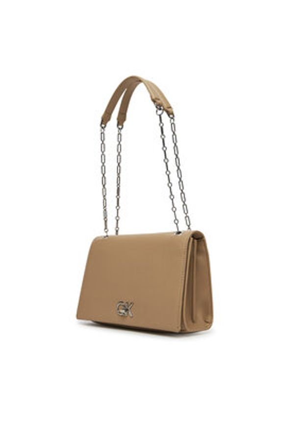 Calvin Klein Torebka Ck Medium Conv Chain Bag K60K612810 Beżowy. Kolor: beżowy. Materiał: skórzane