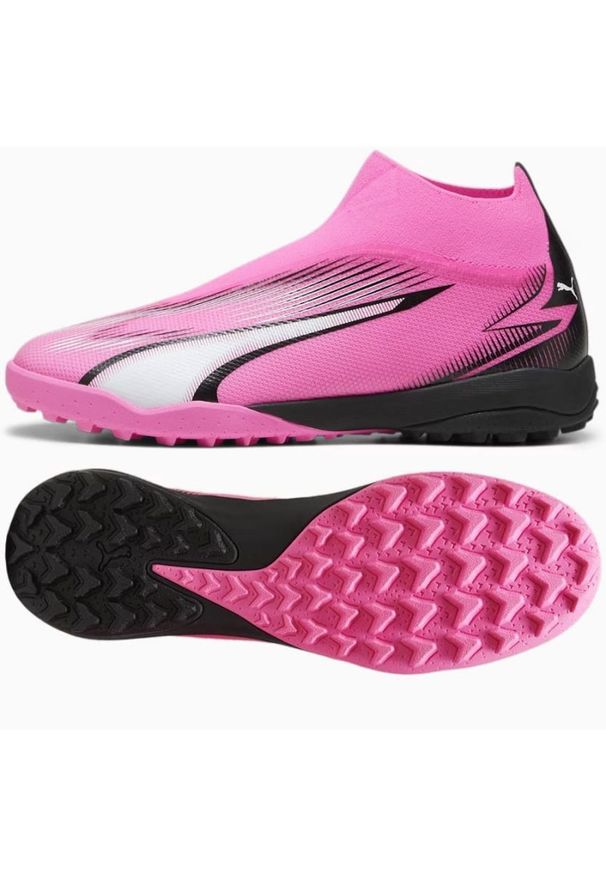 Buty Puma Ultra Match+ Ll Tt M 107761 01 różowe. Wysokość cholewki: za kostkę. Kolor: różowy. Materiał: materiał, syntetyk. Szerokość cholewki: normalna. Sport: piłka nożna