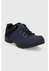 Wojas Buty kolor granatowy. Nosek buta: okrągły. Zapięcie: sznurówki. Kolor: niebieski. Materiał: guma #3