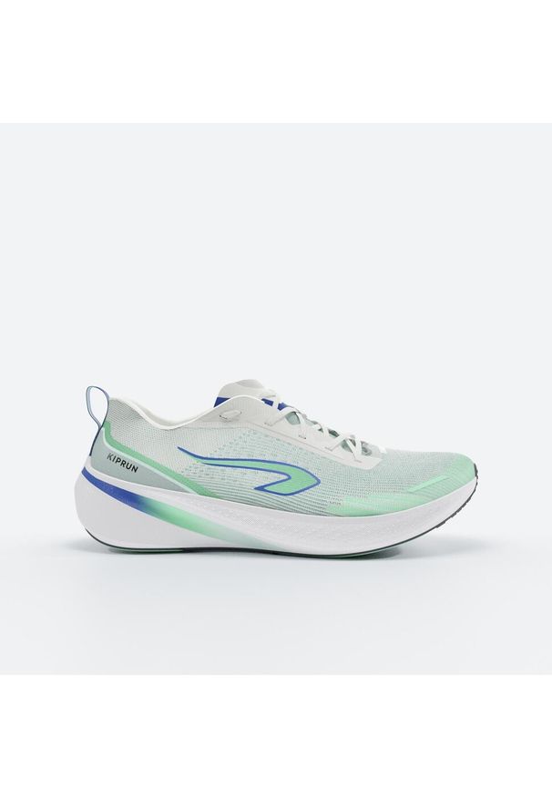 KIPRUN - Buty do biegania męskie Kiprun Cushion 500. Kolor: biały, wielokolorowy, zielony. Szerokość cholewki: normalna