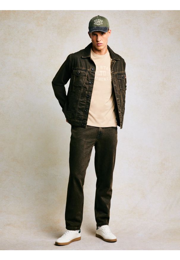 Big-Star - Jeansy męskie z kolekcji Authentic brązowe Ates 888. Kolor: brązowy. Styl: klasyczny