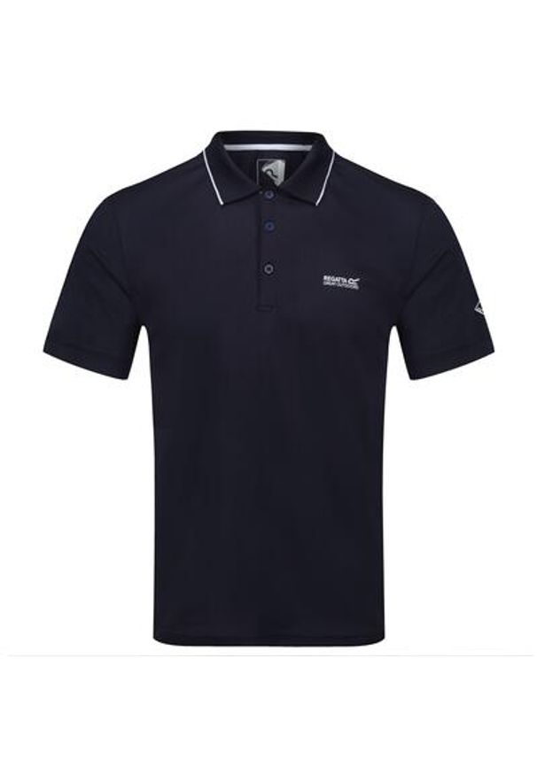 Regatta - Męska koszulka polo Maverik V Quick Drying. Typ kołnierza: polo. Kolor: niebieski. Materiał: poliester