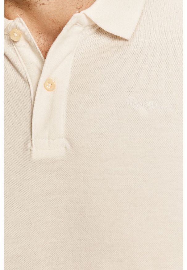 Pepe Jeans - Polo. Typ kołnierza: polo. Kolor: biały. Materiał: dzianina. Długość: krótkie
