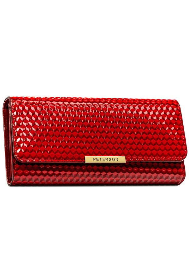 Duży, czerwony portfel damski ze skóry ekologicznej PTN 006-CUB Peterson. Kolor: czerwony. Materiał: skóra ekologiczna
