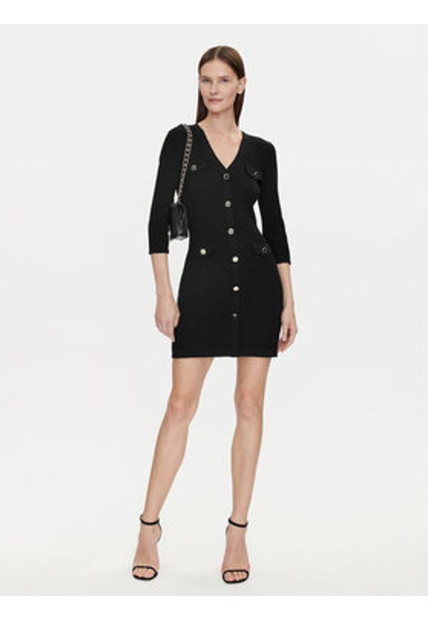 Morgan Sukienka dzianinowa 241-RMLILY Czarny Slim Fit. Kolor: czarny. Materiał: wiskoza