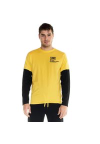 LEONE 1947 APPAREL - Męska koszulka Leone z długim rękawem Active. Kolor: żółty. Materiał: tkanina. Długość rękawa: długi rękaw. Długość: długie. Styl: sportowy