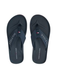 TOMMY HILFIGER - Tommy Hilfiger Japonki Comfort Hilfiger Beach Sandal FM0FM05341 Granatowy. Kolor: niebieski. Materiał: materiał