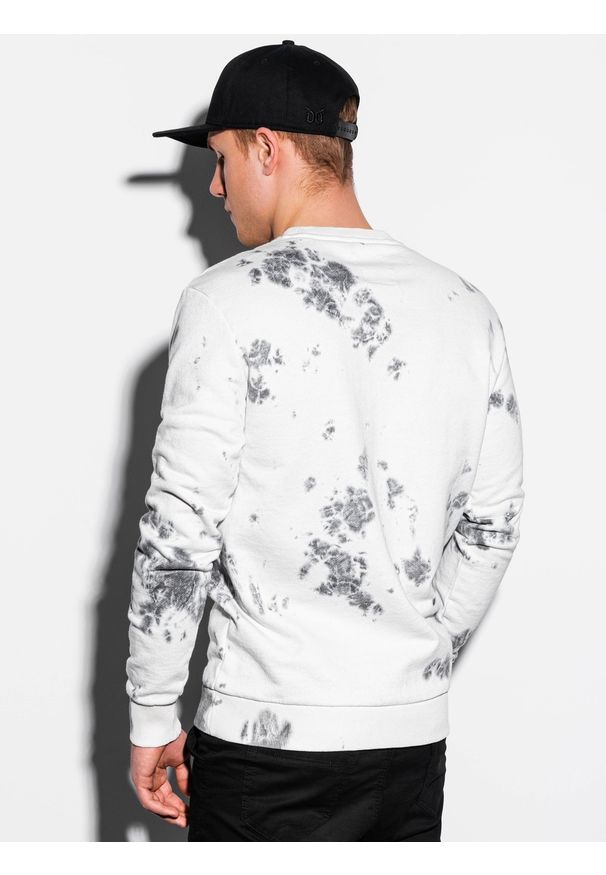 Biała bluza Ombre Clothing bez kaptura, klasyczna