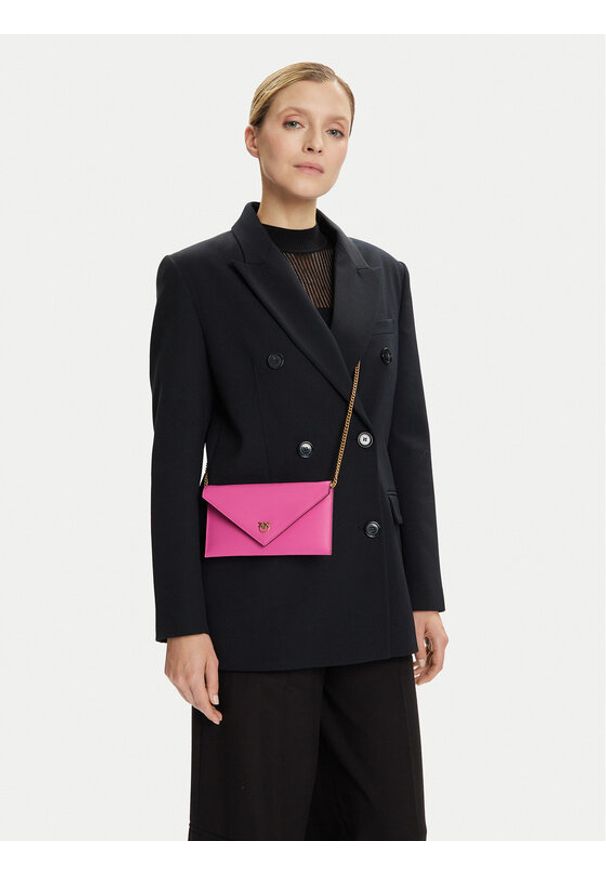 Pinko - PINKO Torebka Flat Purse Mini AI 25-26 PCPL 105347 A0F1 Różowy. Kolor: różowy. Materiał: skórzane
