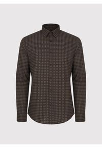 Pako Lorente - PAKO LORENTE – Brązowa koszula we wzór. Kolor: brązowy. Materiał: bawełna, elastan. Długość rękawa: długi rękaw. Długość: długie. Wzór: geometria #8