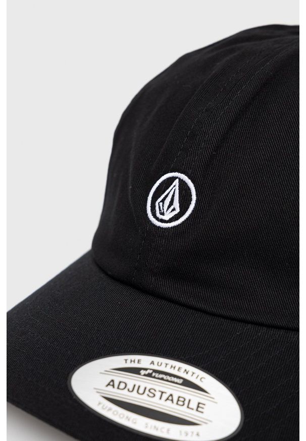 Volcom - Czapka bawełniana. Kolor: czarny. Materiał: bawełna. Wzór: aplikacja