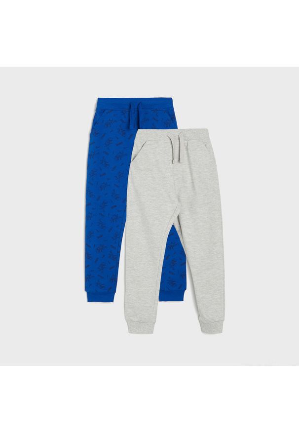 Sinsay - Spodnie dresowe 2 pack - Niebieski. Kolor: niebieski