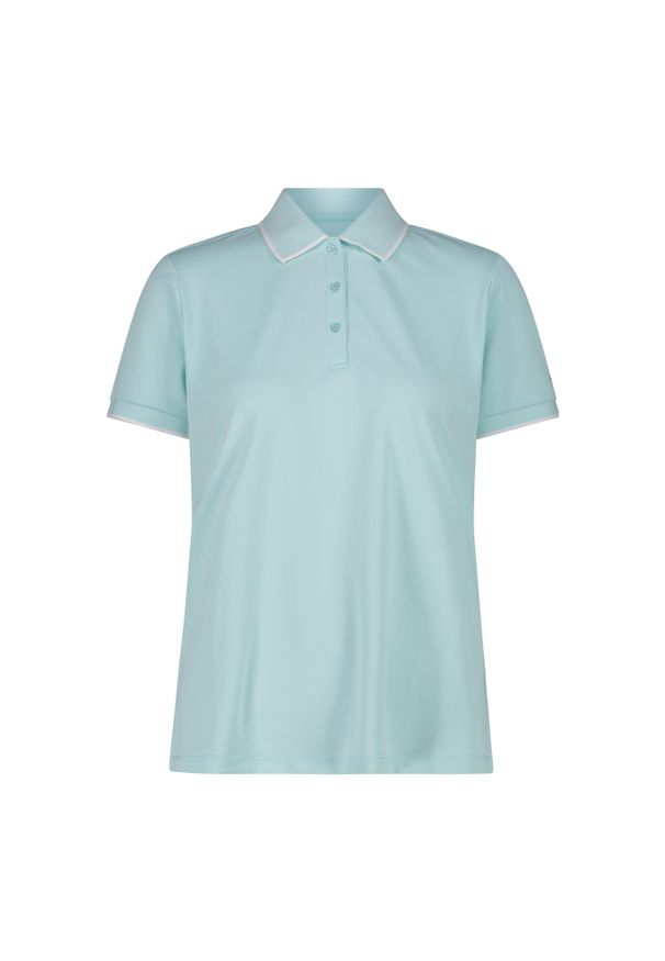 Koszulka damska turystyczna CMP 31T5066. Okazja: na co dzień. Typ kołnierza: polo. Kolor: niebieski. Styl: casual, sportowy