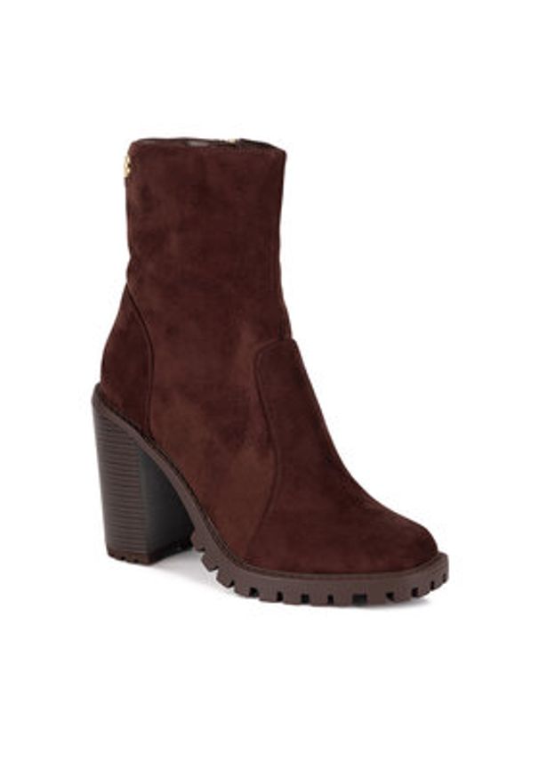 Nine West Botki WFA2947-1 Brązowy. Kolor: brązowy. Materiał: materiał