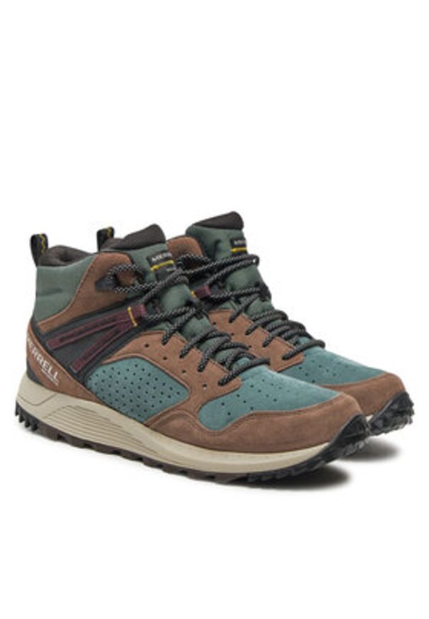 Merrell Trapery Wildwood Mid Ltr Wp J068031 Zielony. Kolor: zielony. Materiał: zamsz, skóra
