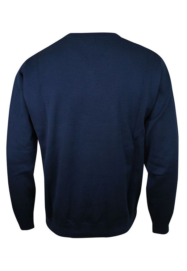 Niebieski sweter Kings z dekoltem w serek, klasyczny