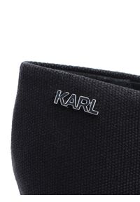 Karl Lagerfeld Espadryle "Kamini Platform" | KL80308 900 / Kamini Platform | Kobieta | Czarny. Zapięcie: bez zapięcia. Kolor: czarny. Materiał: materiał, skóra, guma. Wzór: napisy. Obcas: na platformie #6