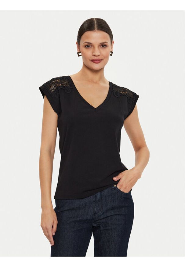 Morgan T-Shirt 241-DECI Czarny Regular Fit. Kolor: czarny. Materiał: bawełna