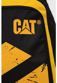 CATerpillar - Caterpillar plecak kolor czarny duży z nadrukiem. Kolor: czarny. Wzór: nadruk