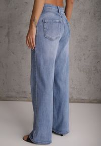 Renee - Niebieskie Bawełniane Jeansy High Waist z Szerokimi Nogawkami Zaeherris. Stan: podwyższony. Kolor: niebieski. Styl: elegancki #5