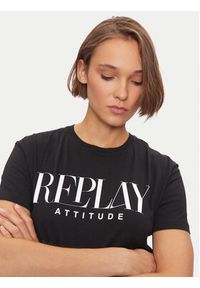 Replay T-Shirt W3566R.000.20994 Czarny Regular Fit. Kolor: czarny. Materiał: bawełna