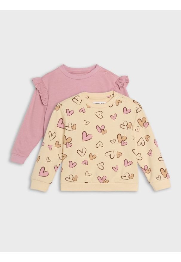 Sinsay - Bluzy 2 pack - różowy. Kolor: różowy